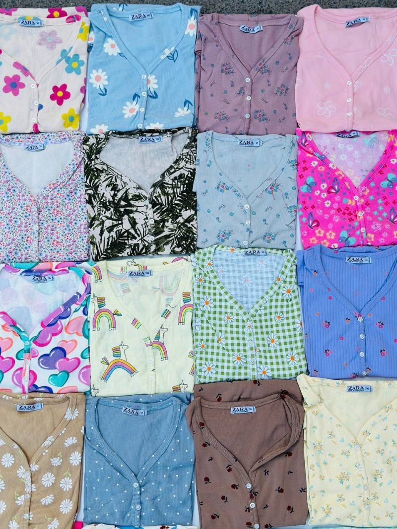 تیشرت یقه هفت ZARA عمده (پک 6 عددی)