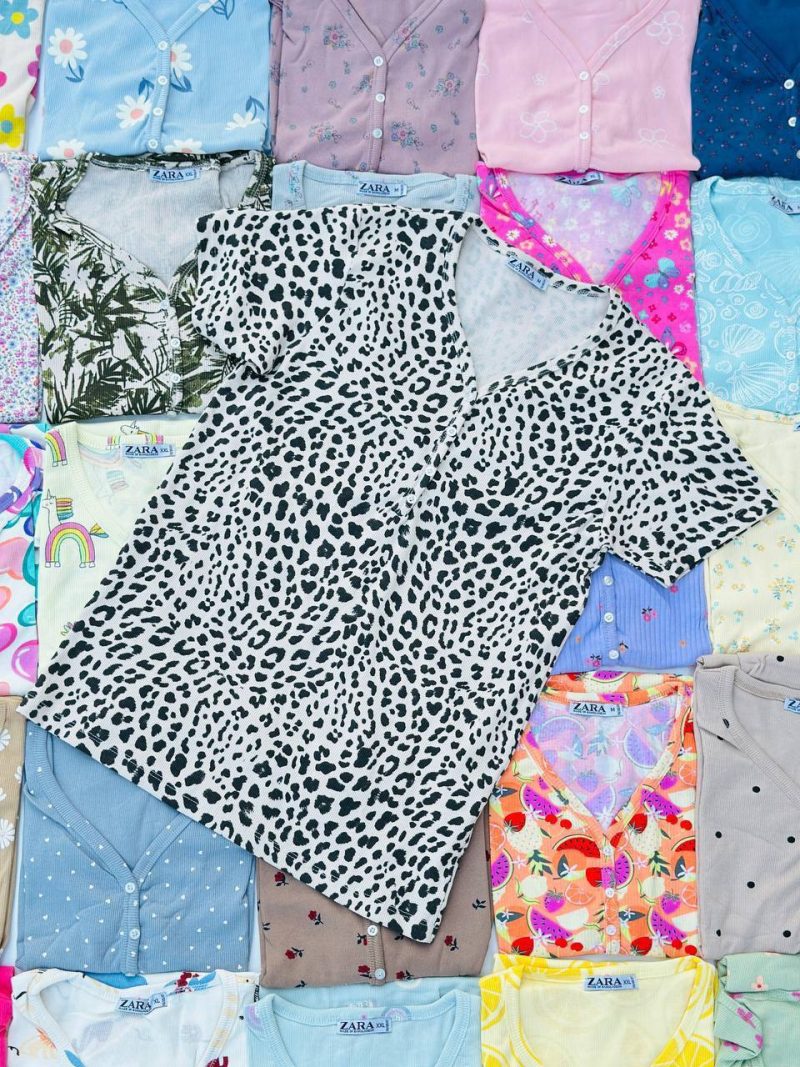 تیشرت یقه هفت ZARA عمده (پک 6 عددی)