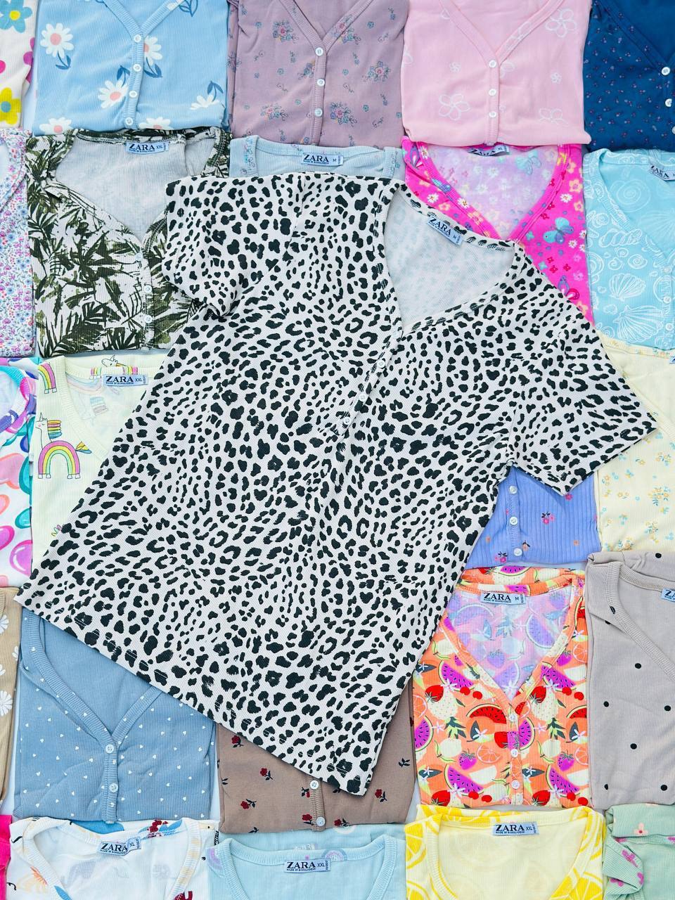 تیشرت یقه هفت ZARA عمده (پک 6 عددی)