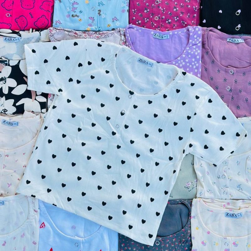 کراپ ZARA یقه ۳ دکمه عمده (پک 6 عددی)