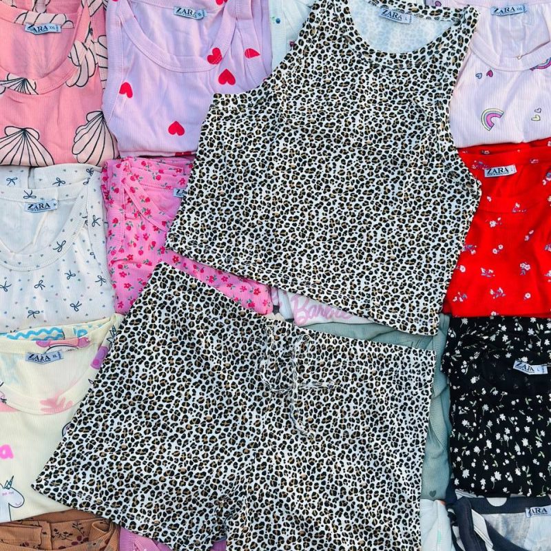 ست کراپ شورتک ZARA عمده (پک 6 عددی)