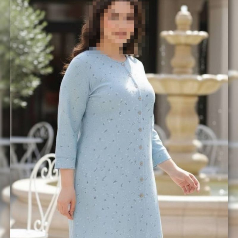مانتو یقه گرد دکمه چوبی عمده (پک 6 عددی)