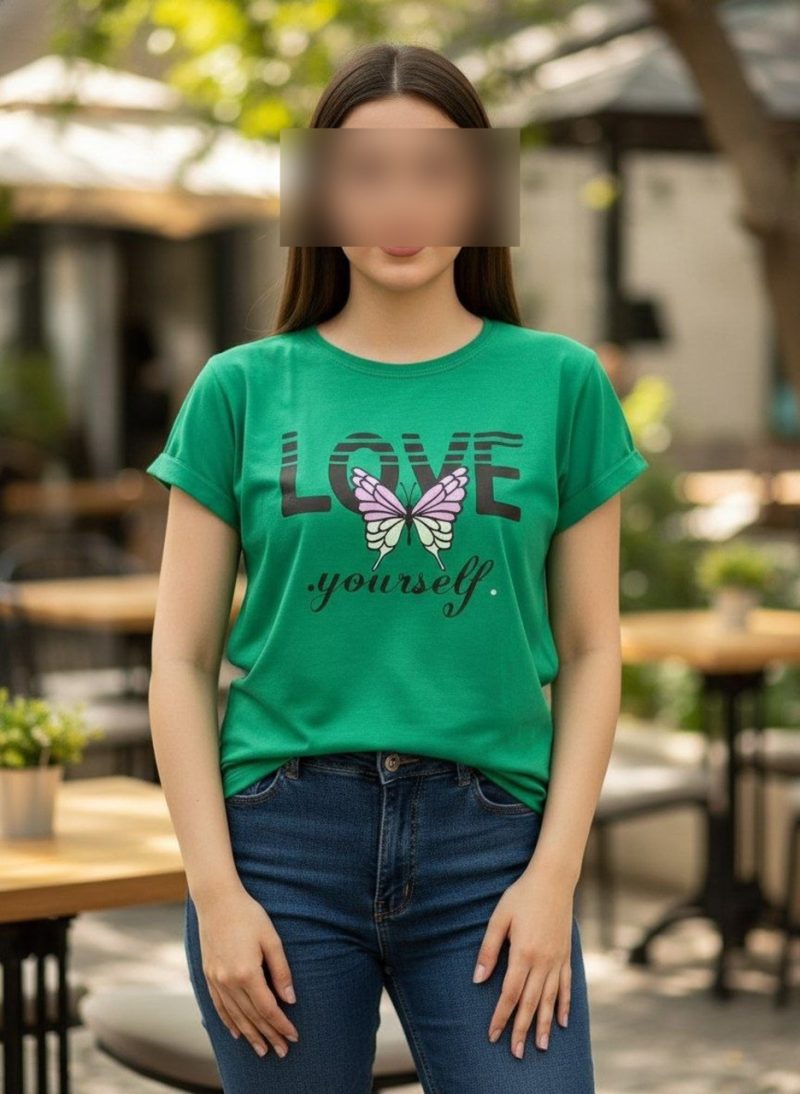 تیشرت استین سرخود LOVE عمده (پک 5 عددی)