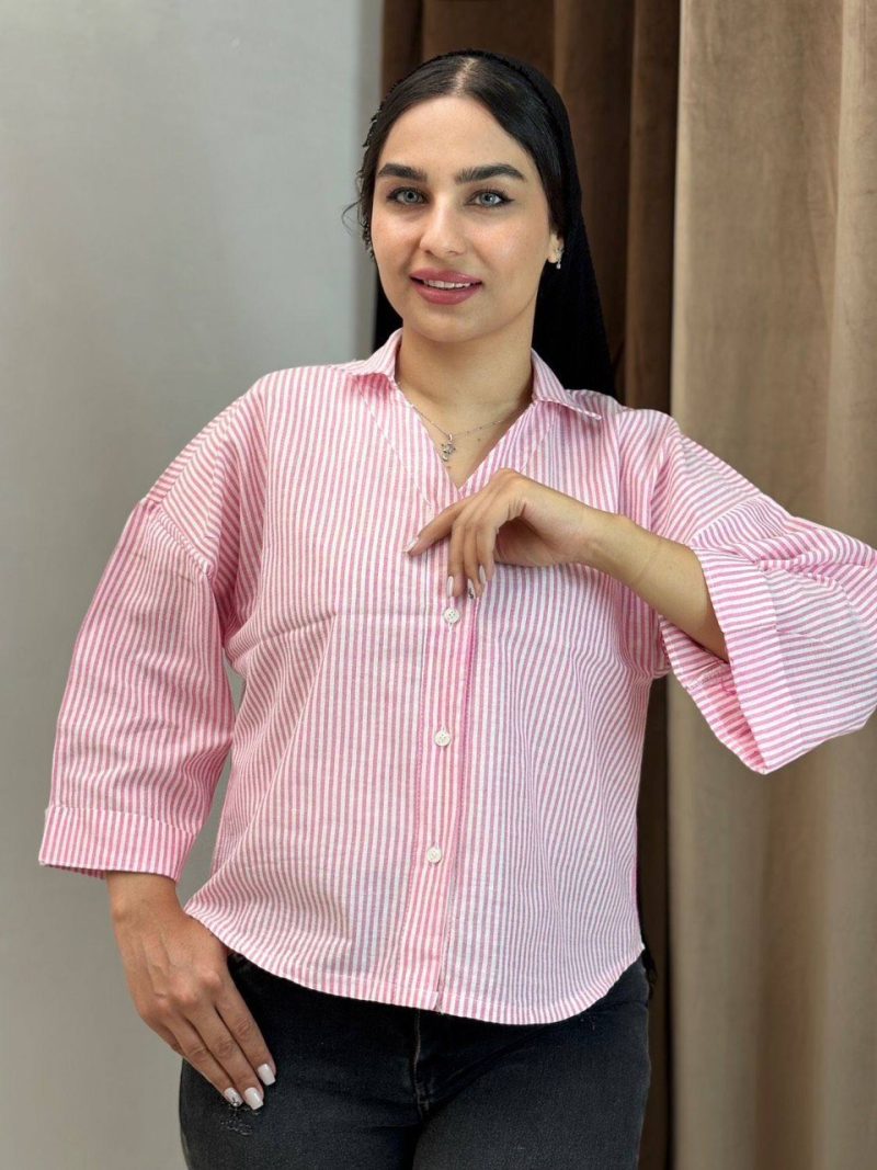 شومیز باکسی یقه هفت سلنا عمده (پک 3 عددی)