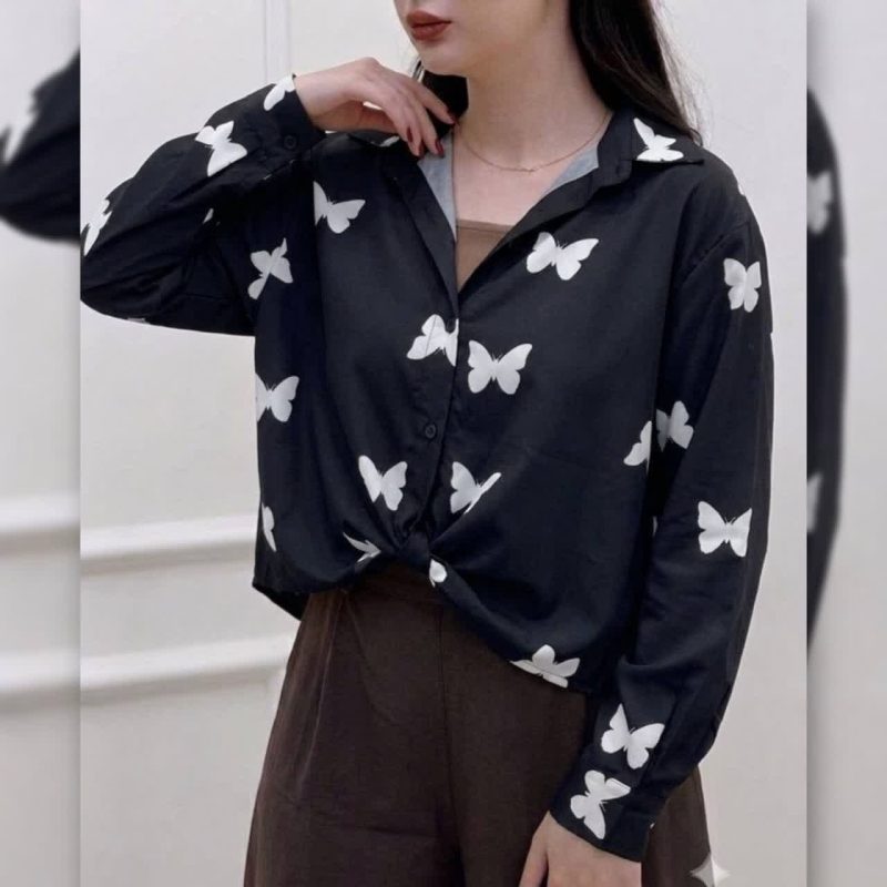 شومیز جلو گره پروانه عمده (پک 4 عددی)