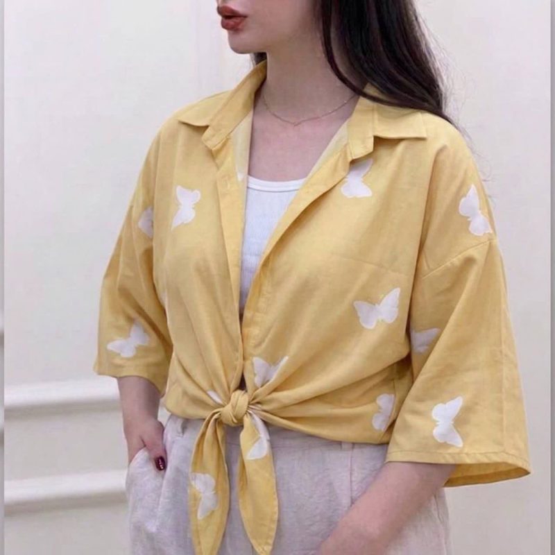 شومیز جلو گره پروانه عمده (پک 4 عددی)