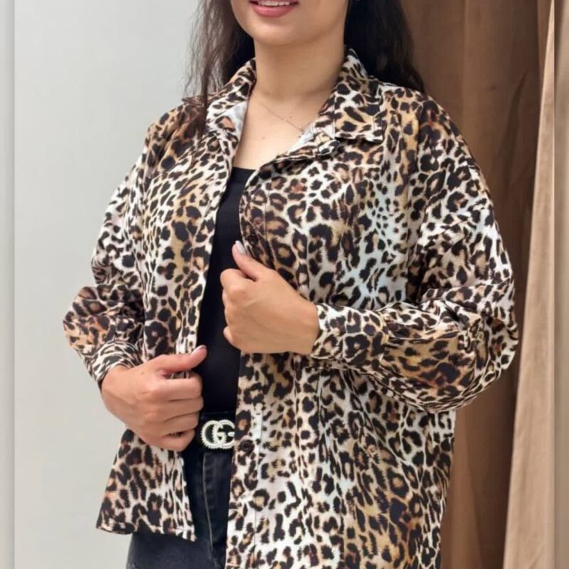 شومیز باکسی پلنگی عمده (پک 4 عددی)