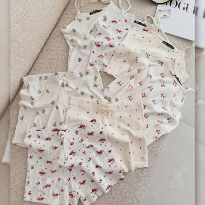 ست تاپ شورتک ZARA عمده (پک 6 عددی)