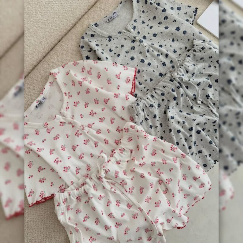 ست کراپ و شورتک zara عمده (پک 6 عددی)