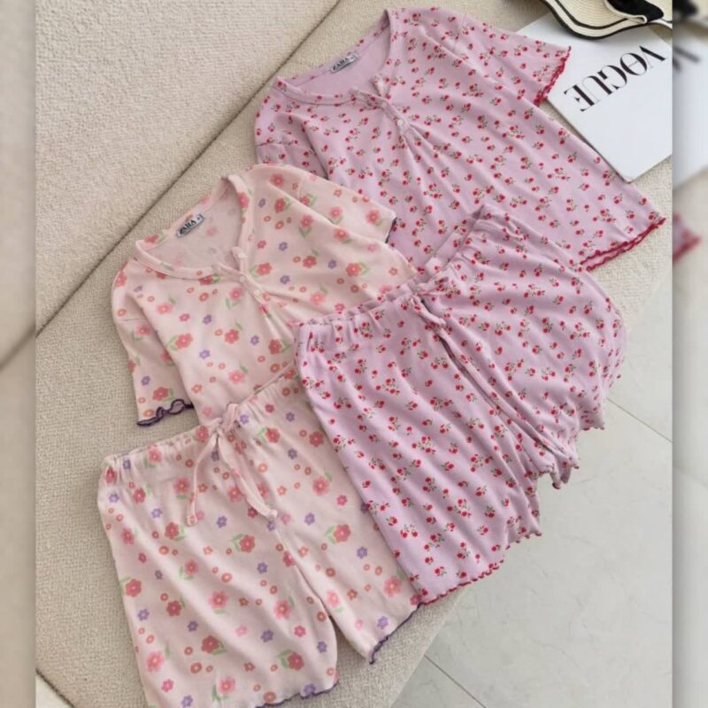 ست کراپ و شورتک zara عمده (پک 6 عددی)