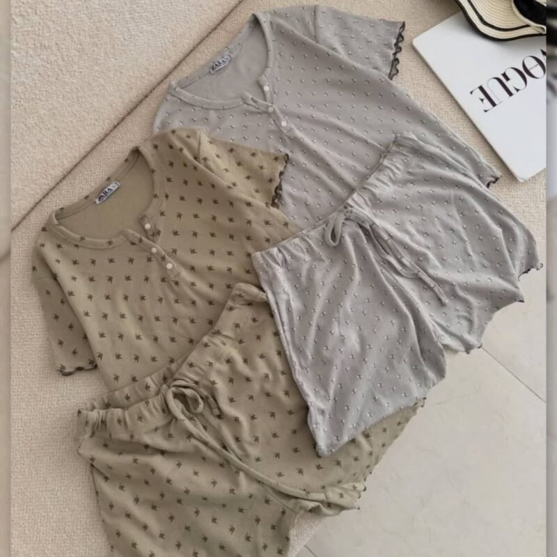 ست کراپ و شورتک zara عمده (پک 6 عددی)