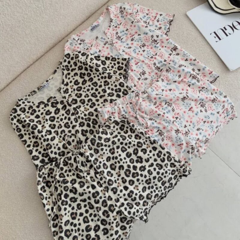 ست کراپ و شورتک zara عمده (پک 6 عددی)
