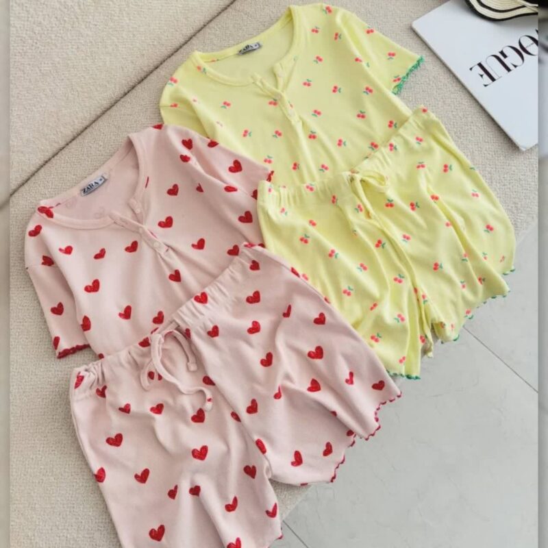ست کراپ و شورتک zara عمده (پک 6 عددی)
