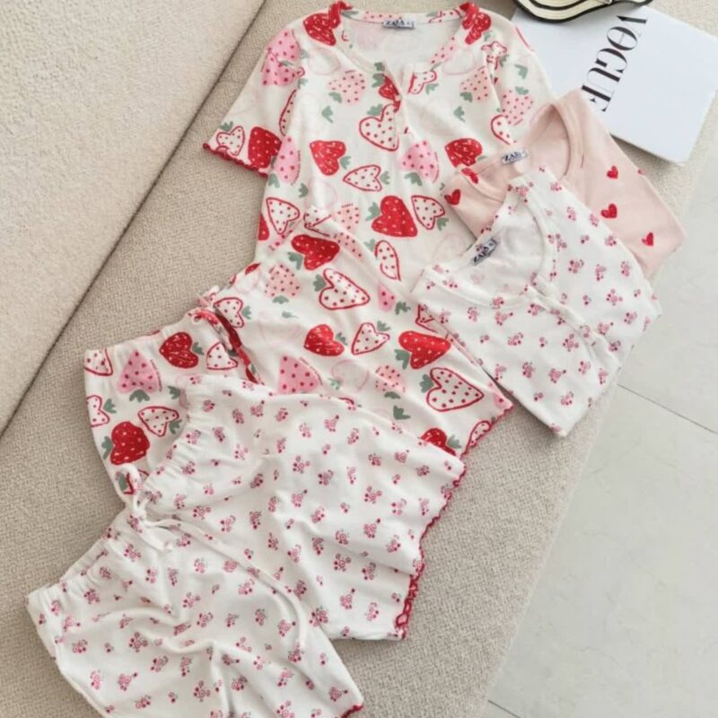 ست کراپ و شورتک zara عمده (پک 6 عددی)