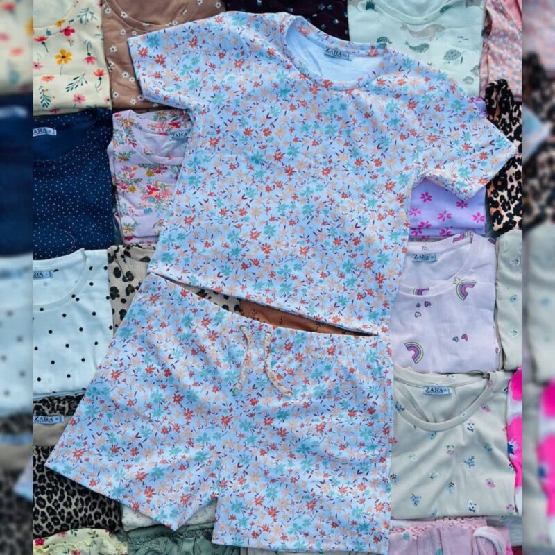 ست کراپ و شورتک ZARA عمده (پک 6 عددی)