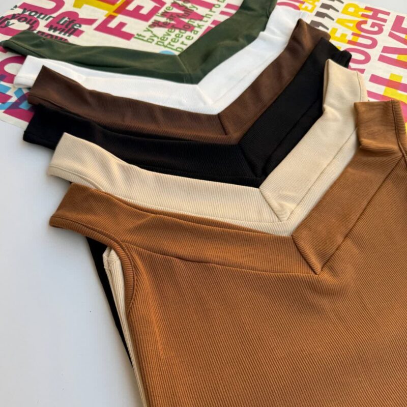 تاپ یقه خشتی پرفروش (پک 6 عددی)