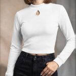 کراپ استین دار یقه اشکی عمده (پک 6 عددی)
