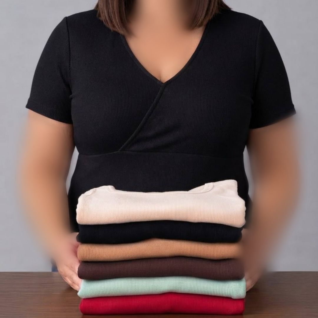 تیشرت قواره دار چپ و راستی عمده (پک 6 عددی)