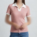 پلوشرت یقه و سر استین سفید عمده (پک 6 عددی)