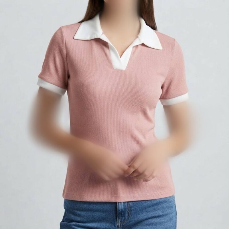 پلوشرت یقه و سر استین سفید عمده (پک 6 عددی)
