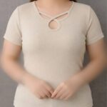 تیشرت یقه ضربدری قواره دار عمده (پک 6 عددی)