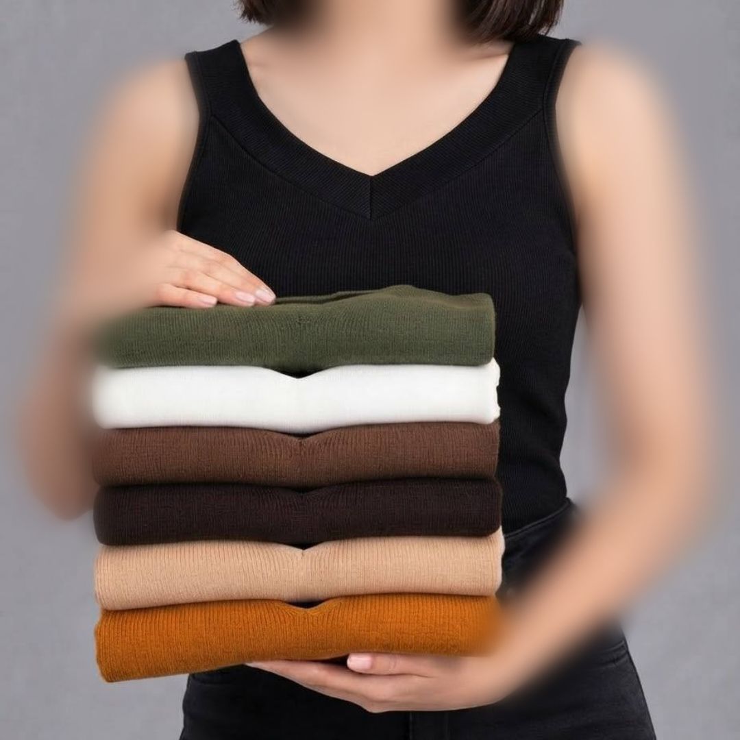 تاپ یقه هفت نوار پهن عمده (پک 6 عددی)